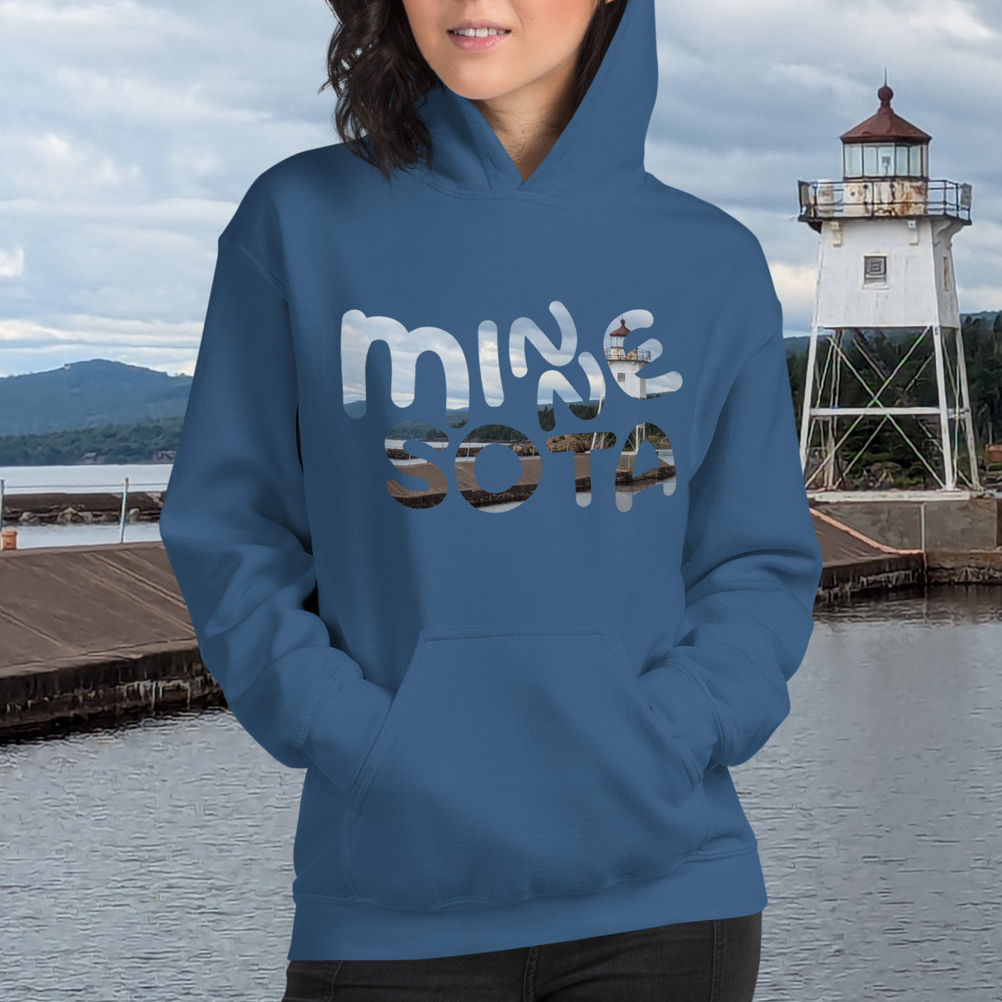 Minnesota Grand Marais Lighthouse Hoodie (Unisex)