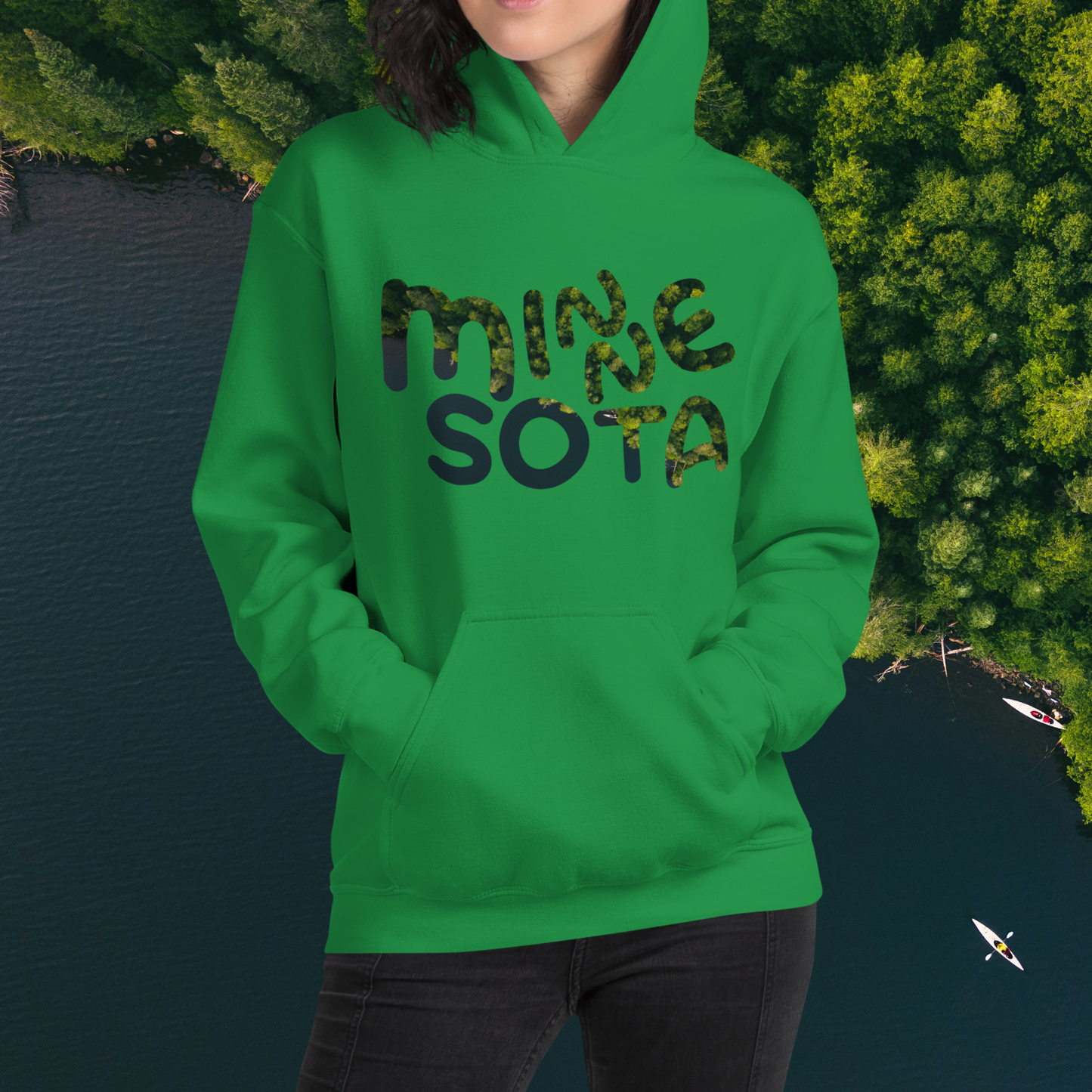 Minnesota Green Forest/Lake Hoodie (Unisex)